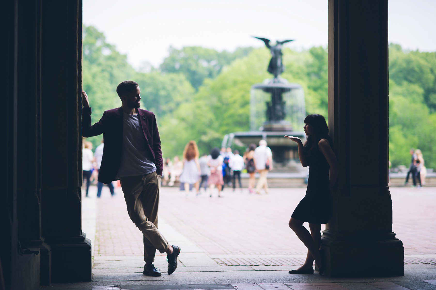 Heiratsantrag proposal New York Central Park Bethesda Terrace
