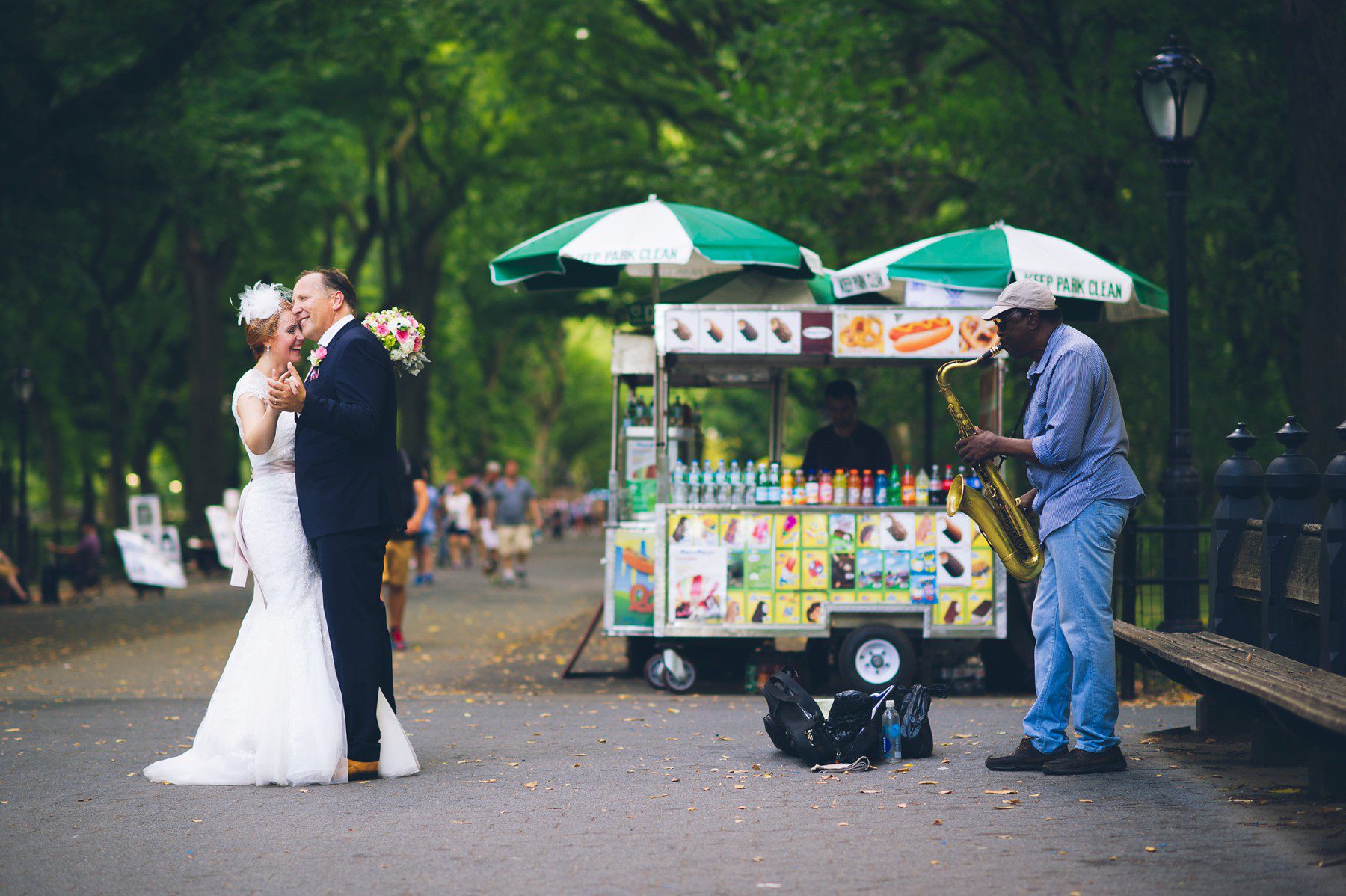 Saxophone Player elopement in Central Park