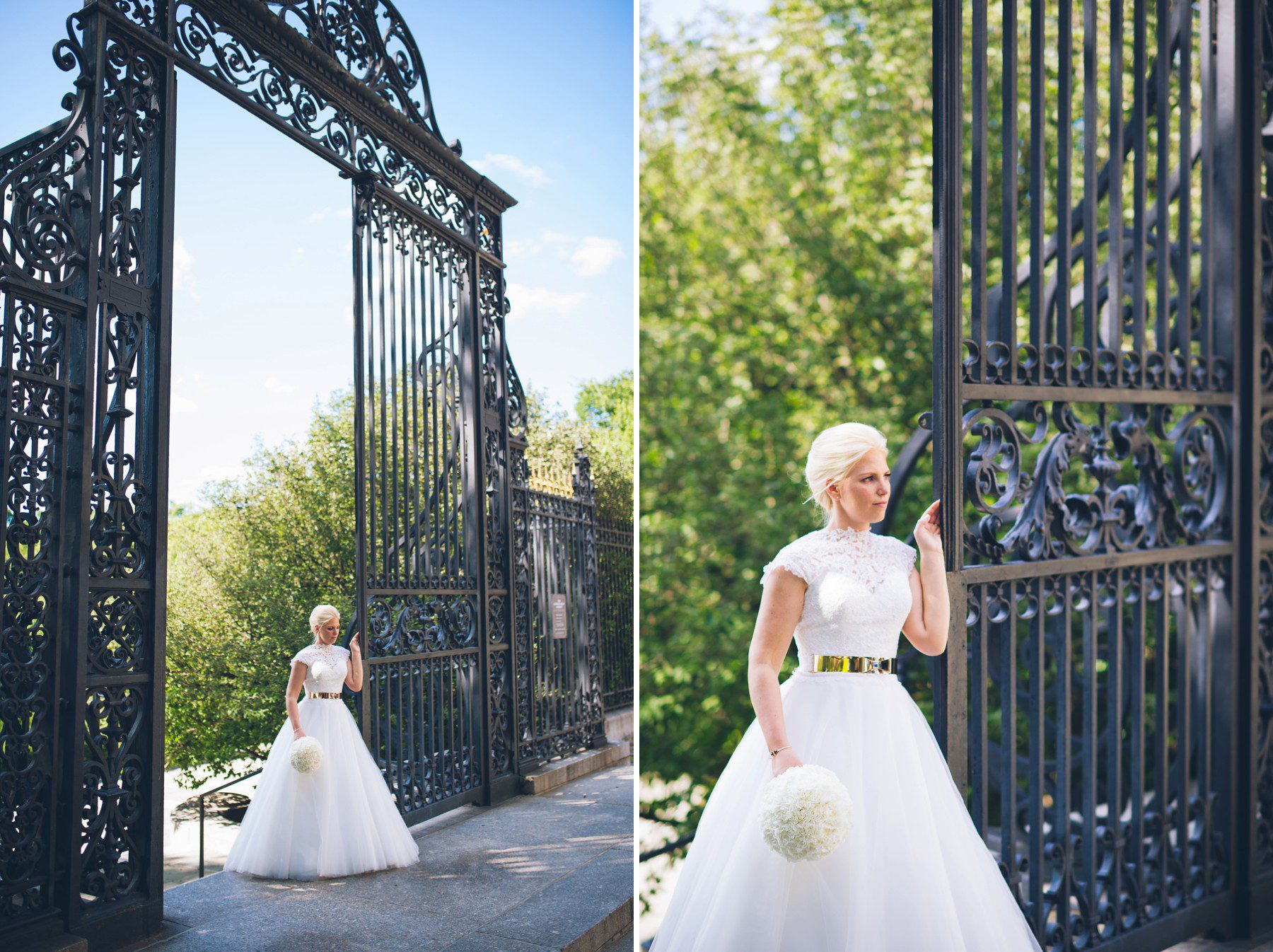 new york conservatory garden wedding elopement gate